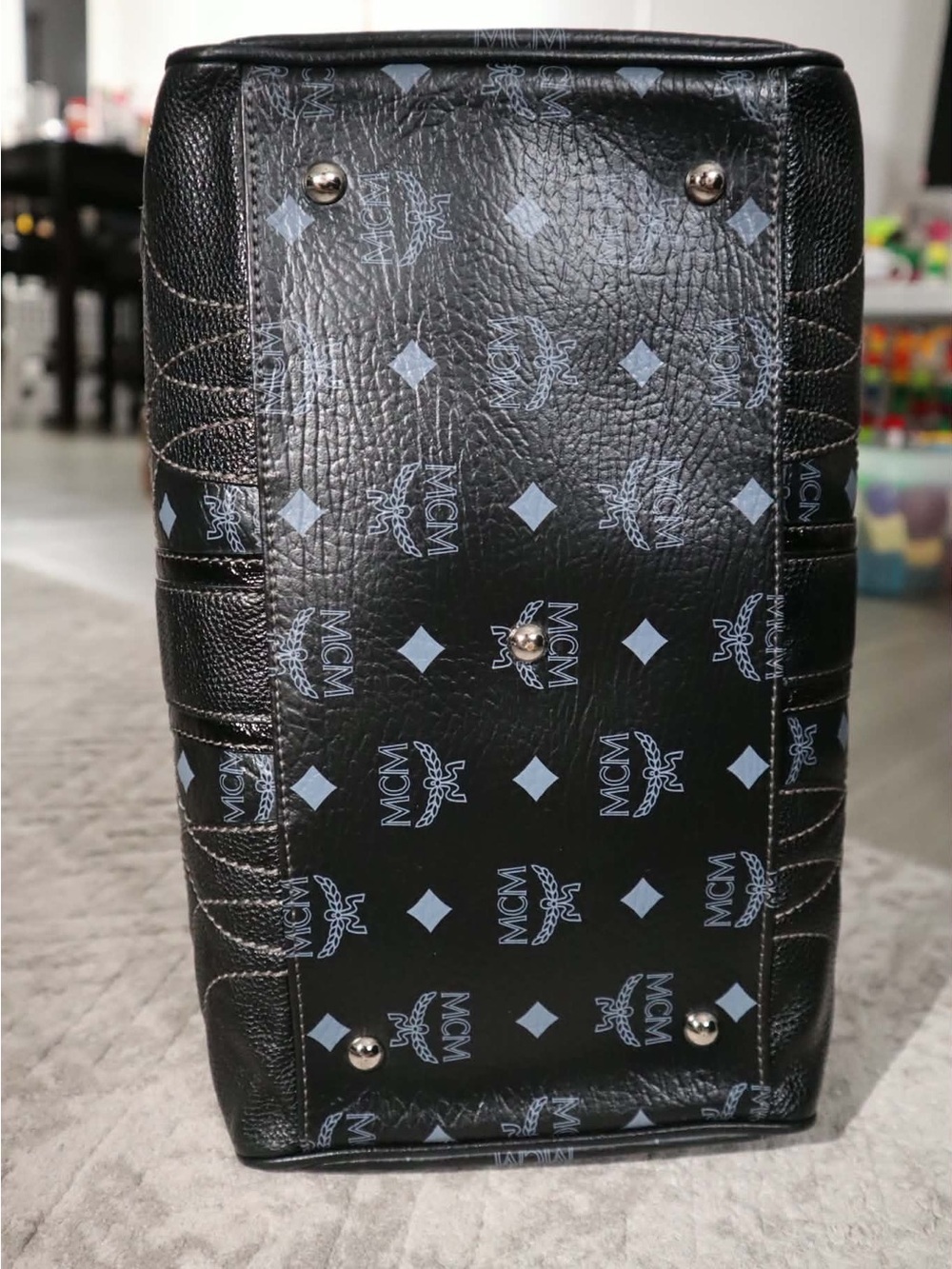Authentic MCM Mini Boston Satchel in Black Visetos - Picture 10 of 11